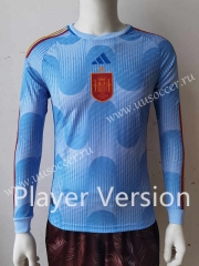 Player version 2022-23 Spain  Away Light Blue Thailand LS Soccer Jersey-807