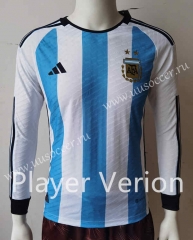 Player  Version 22-23 Argentina Home Blue & White LS Thailand Soccer Jersey AAA-807