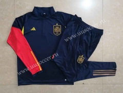2022-23 Spain Royal Blue Thailand Soccer Tracksuit Uniform
