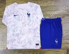 2022-23 France Away White LS Thailand Soccer Uniform-709