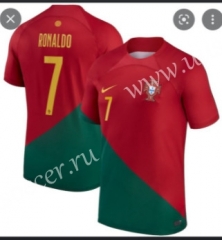 2022-23 Portugal Home Red&Green  Thailand Soccer Jersey AAA-SJ  #7  Ronaldo