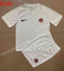 2022-23 Canada 2nd Away White kids Soccer Uniform-AY