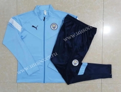 2022-23 Manchester City  Blue Thailand Soccer Jacket Uniform-815