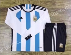 2022-23   Argentina Home Blue&White   LS Thailand Soccer Jersey-709