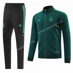 2022-23 Real Madrid Green Soccer Jacket Uniform-LH