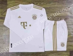 2022-23 Bayern München Away White LS Thailand Soccer Uniform-709