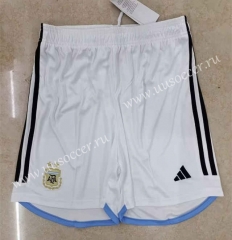 2022-23 Argentina White Thailand Soccer Shorts