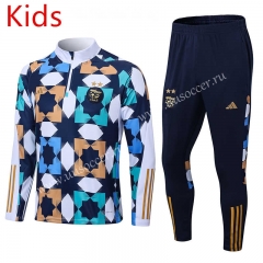 2022-23  Algeria Yellow&Blue Kids/Youth Soccer Tracksuit-411