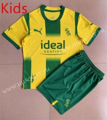 2022-23 West Bromwich Albion Away Yellow&Green  kids Soccer Uniform-AY