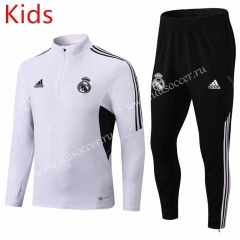 2022-23  Real Madrid White Kids/Youth Soccer Tracksuit-411