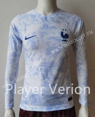 Player version 22-23 France  Away White Thailand Soccer Jersey AAA-c1046
