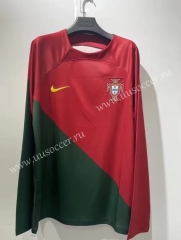 2022-23 Portugal Home Red LS Thailand Soccer Jersey AAA