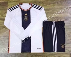 2022-23  Germany Home  White&black Thailand LS Soccer Jersey uniform-709