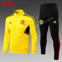 2022-23 Flamengo  Yellow Kids/Youth Soccer Jacket Uniform-815
