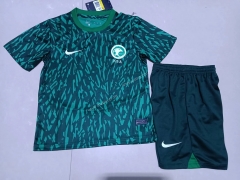 2022-23 Saudi Arabia  Away Green kids Soccer Uniform