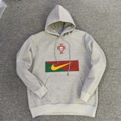 2022-23 Portugal Grey Thailand Tracksuit Top With Hat-CS
