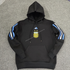 2022-23  Argentina Black Thailand Tracksuit Top With Hat-CS