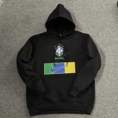2022-23  Brazil Black  Thailand Tracksuit Top With Hat-LH