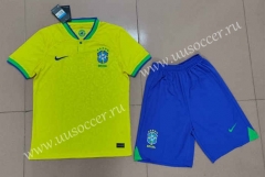 2022-23 Brazil Home Yellow Soccer Uniform-718