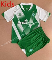2022-23  Werder Bremen Home Green  kids Soccer Uniform-AY