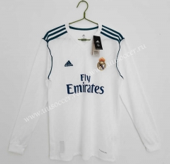 Retro Version 17-18  Real Madrid Home White LS Thailand Soccer Jersey AAA-c1046