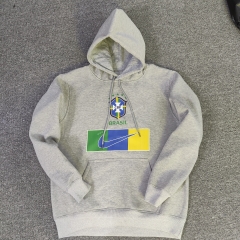 2022-23  Brazil Grey Thailand Tracksuit Top With Hat-LH