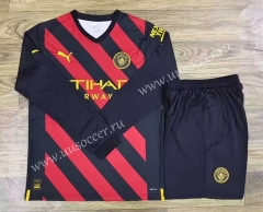 2022-23 Manchester City Away Black&Red  LS Thailand Soccer uniform-709