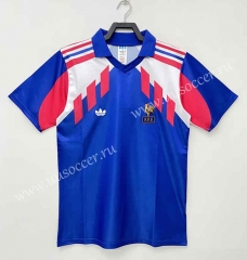1990 World cup  Retro Version France Home Blue Thailand Soccer Jersey AAA-811