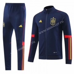 2022-23 Spain Royal Blue Thailand Soccer Jacket Uniform-LH