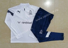 2022-23 Olympique de Marseille White Thailand Soccer Tracksuit Uniform-815