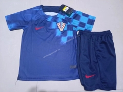 2022-23 Croatia Away Blue  Kid/Youth Soccer Uniform-507