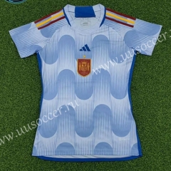 2022-23 Spain Away Blue  Female Thailand Soccer Jersey-6149