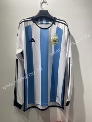 3stars 22-23 Argentina Home Blue LS Thailand Soccer Jersey AAA