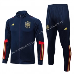2022-23 Spain Royal Blue Thailand Soccer Jacket Uniform-815