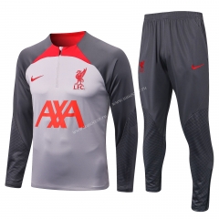 2022-23  Liverpool Light Gray  Thailand Soccer Tracksuit Uniform-815