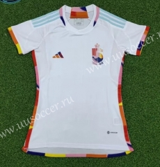 2022-23 Belgium  Away White Female Thailand Soccer Jersey
