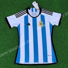 3Stars 2022-23 Argentina Home Blue & White Female Thailand Soccer Jersey-418