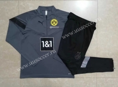 2022-23 Borussia Dortmund Gray Thailand Soccer Tracksuit Uniform-411
