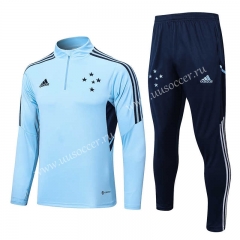 2022-23 Cruzeiro EC Light  Blue Thailand Tracksuit Uniform-815