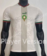 Player Version 2022-23 Morocco Away  White Thailand Soccer Jersey AAA
