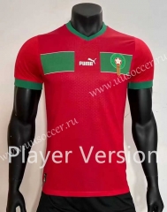 Player Version 2022-23 Morocco Home Red Thailand Soccer Jersey AAA