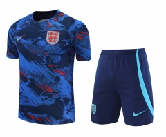 2022-23  England Blue  Training Soccer Jersey uniform-418