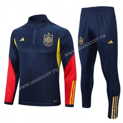 2022-23 Spain Royal Blue Thailand Soccer Tracksuit Uniform
