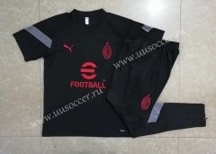2022-23 AC Milan Black Thailand Short-sleeved Tracksuit-815