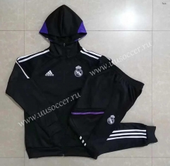 2022-23 Real Madrid Black Soccer Jacket Uniform With Hat-815
