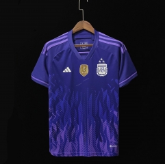 3Stars 2022-23 World Cup  Argentina  Away Purple Thailand Soccer Jersey AAA