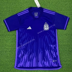 3Stars 2022-23 World Cup  Argentina  Away Purple Thailand Soccer Jersey AAA-403