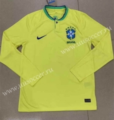 2022-23 Brazil Home Yellow   LS Thailand Soccer Jersey AAA-9268