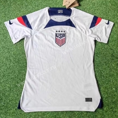 2022-23 USA Home White Female Thailand Soccer Jersey