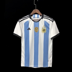 3Stars 2022-23 World Cup  Argentina   Home Blue&White Thailand Soccer Jersey AAA